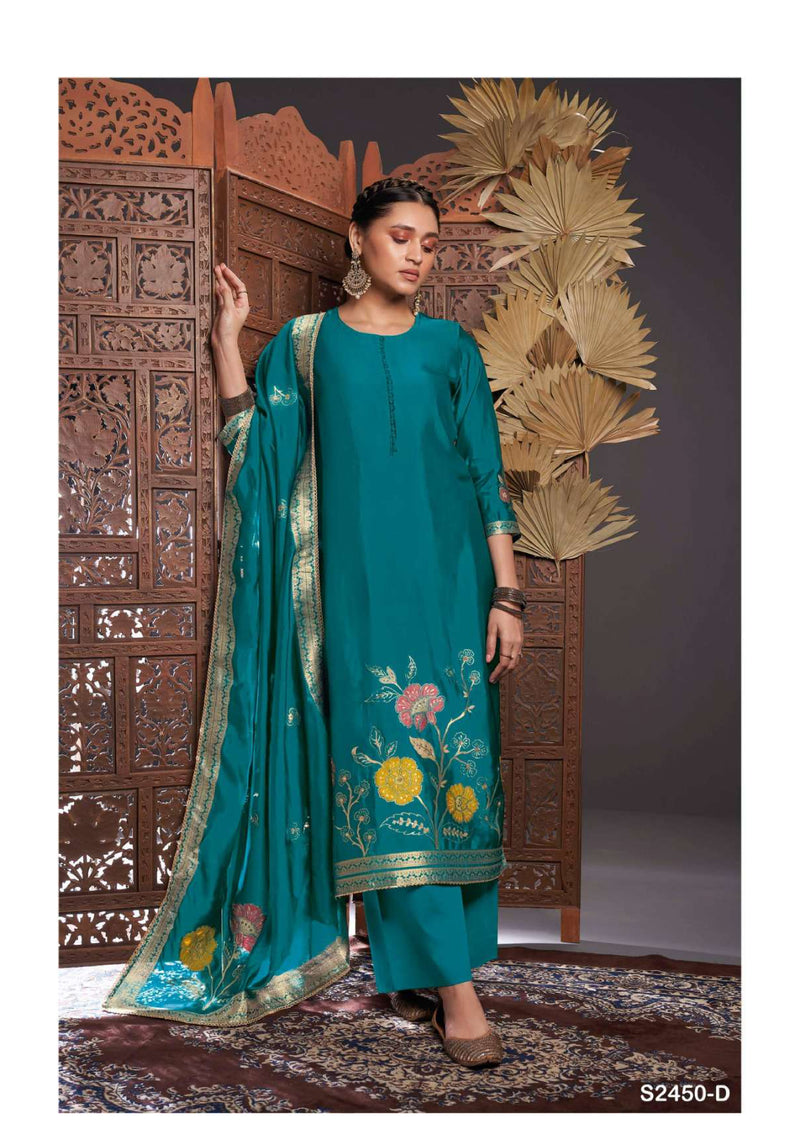 Ganga Fashion Salima 2450 Silk Jacquard Festival Wear Designer Salwar Kameez