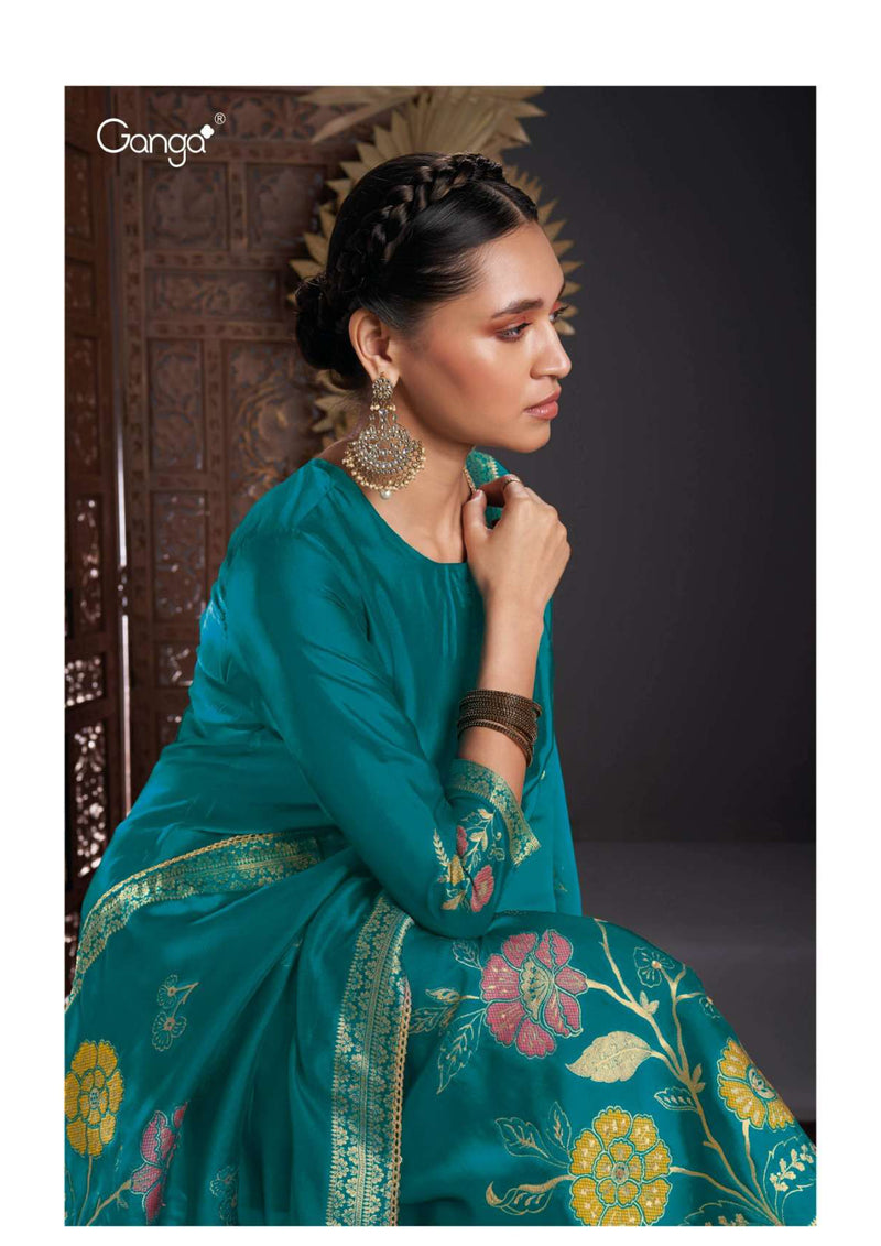 Ganga Fashion Salima 2450 Silk Jacquard Festival Wear Designer Salwar Kameez