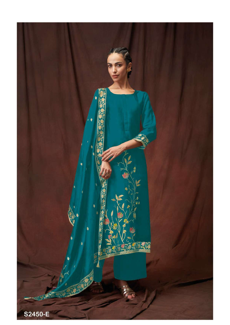Ganga Fashion Salima 2450 Silk Jacquard Festival Wear Designer Salwar Kameez