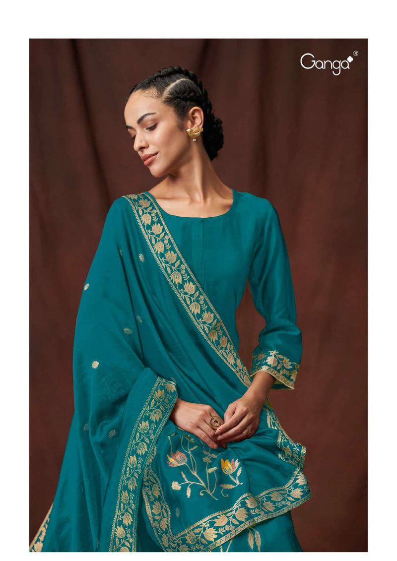 Ganga Fashion Salima 2450 Silk Jacquard Festival Wear Designer Salwar Kameez