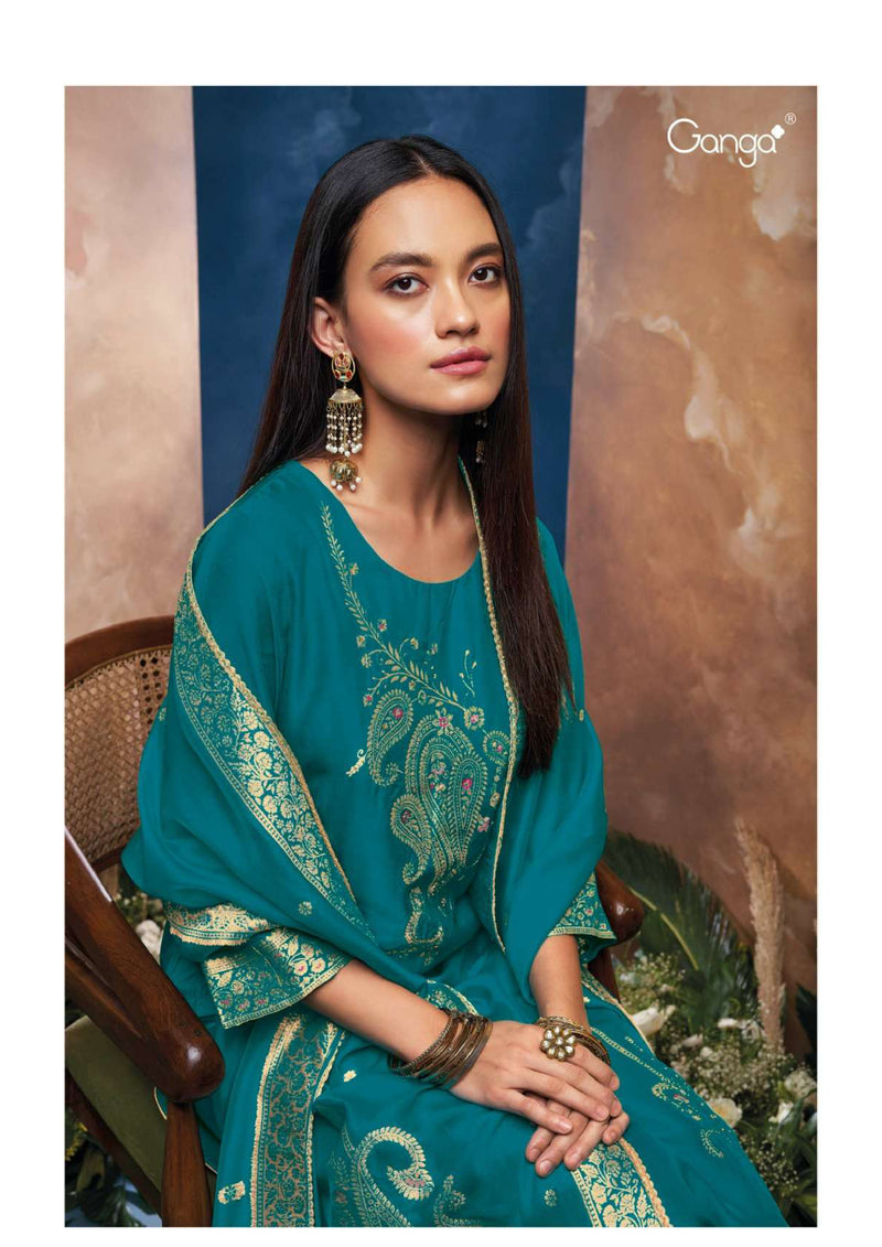 Ganga Fashion Salima 2450 Silk Jacquard Festival Wear Designer Salwar Kameez