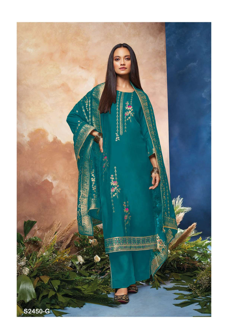 Ganga Fashion Salima 2450 Silk Jacquard Festival Wear Designer Salwar Kameez