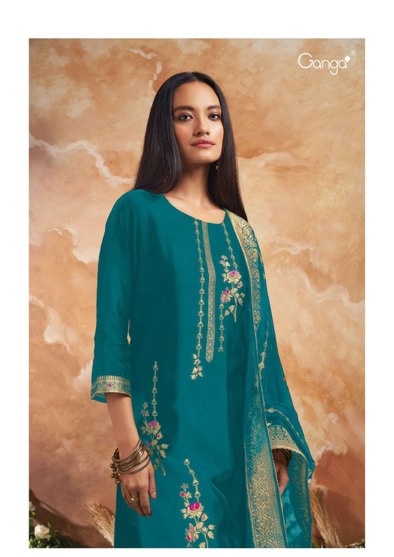 Ganga Fashion Salima 2450 Silk Jacquard Festival Wear Designer Salwar Kameez