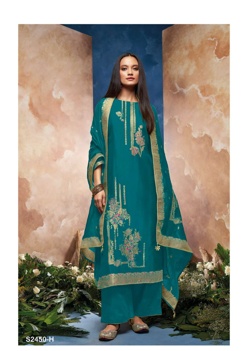 Ganga Fashion Salima 2450 Silk Jacquard Festival Wear Designer Salwar Kameez