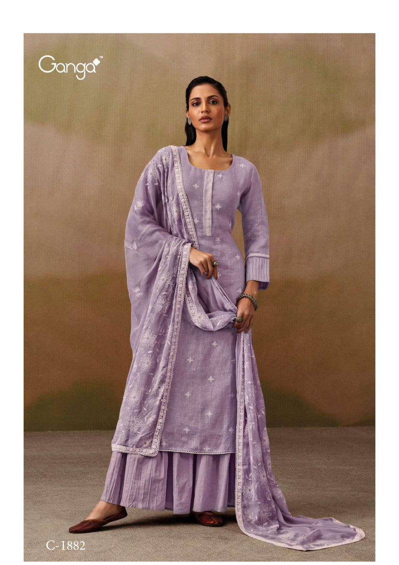 Ganga Fashion Sandhya Cotton Embroidery Hand Work Party Wear Salwar Suit