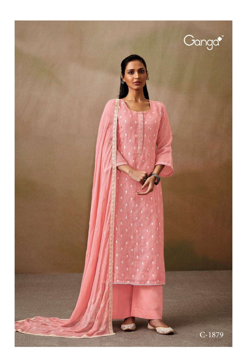 Ganga Fashion Sandhya Cotton Embroidery Hand Work Party Wear Salwar Suit