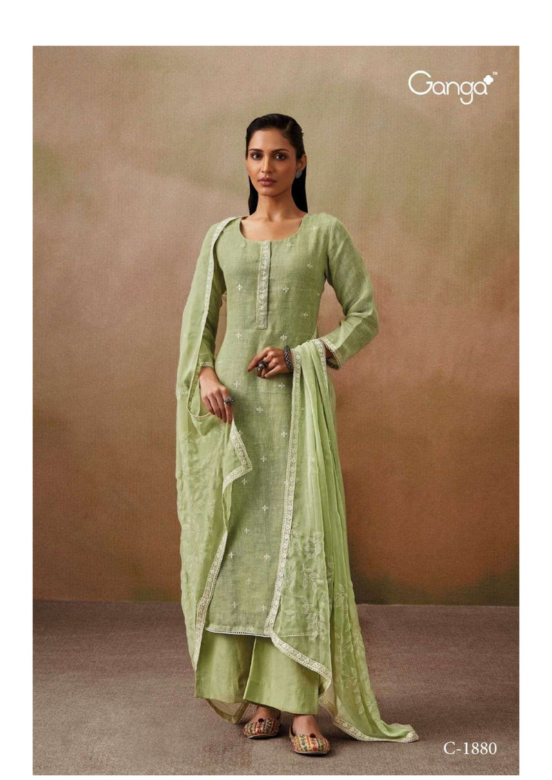 Ganga Fashion Sandhya Cotton Embroidery Hand Work Party Wear Salwar Suit