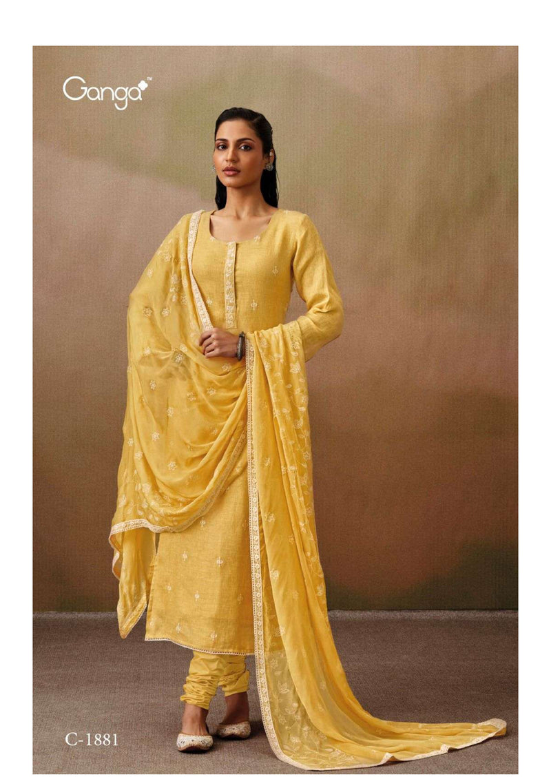 Ganga Fashion Sandhya Cotton Embroidery Hand Work Party Wear Salwar Suit