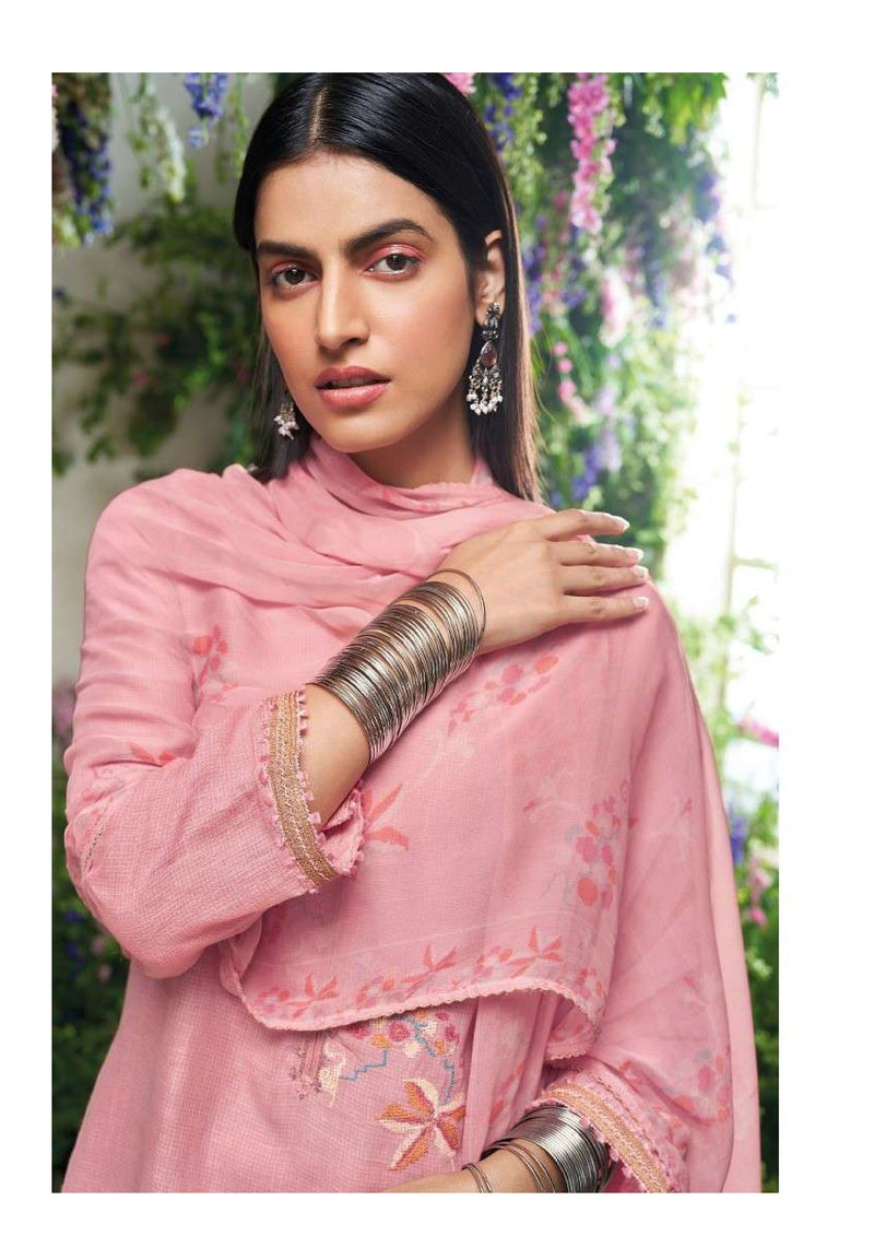 Ganga Fashion Sharvi Cotton Linen Printed  Embroidery Salwar Kameez