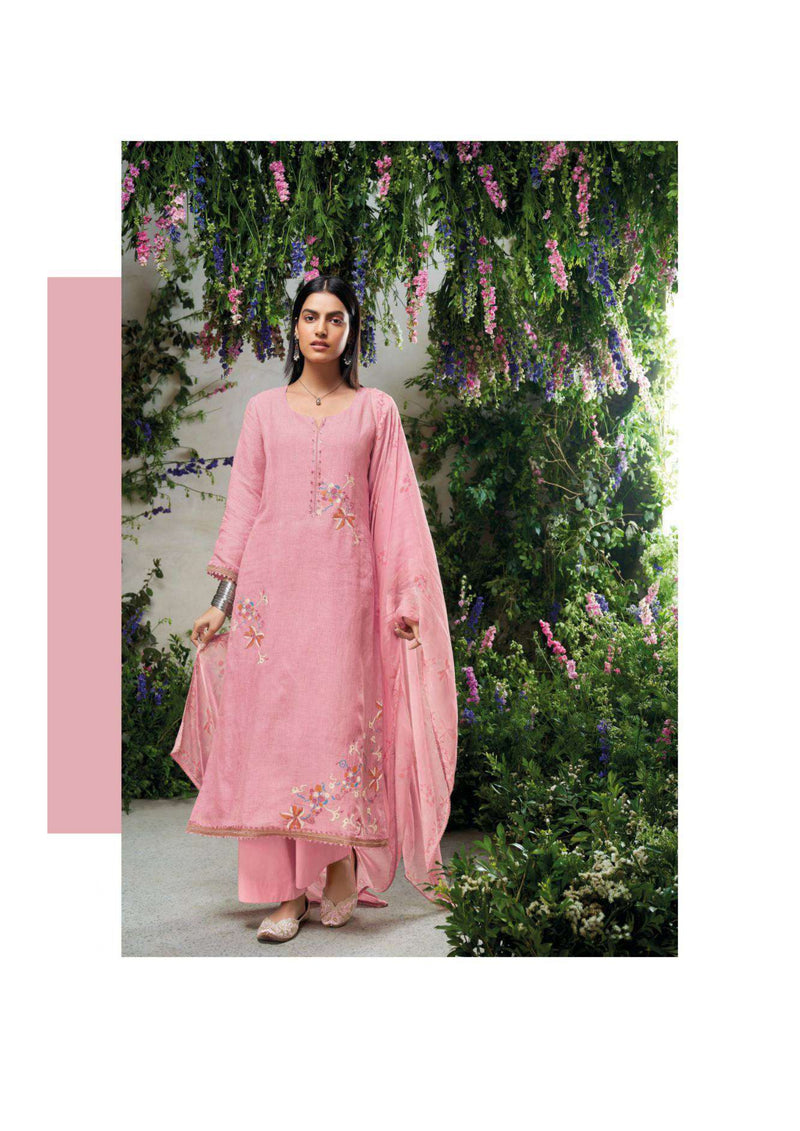 Ganga Fashion Sharvi Cotton Linen Printed  Embroidery Salwar Kameez