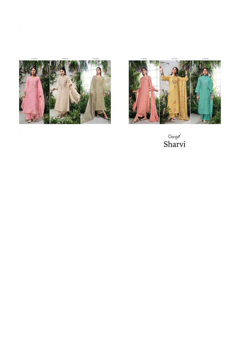 Ganga Fashion Sharvi Cotton Linen Printed  Embroidery Salwar Kameez