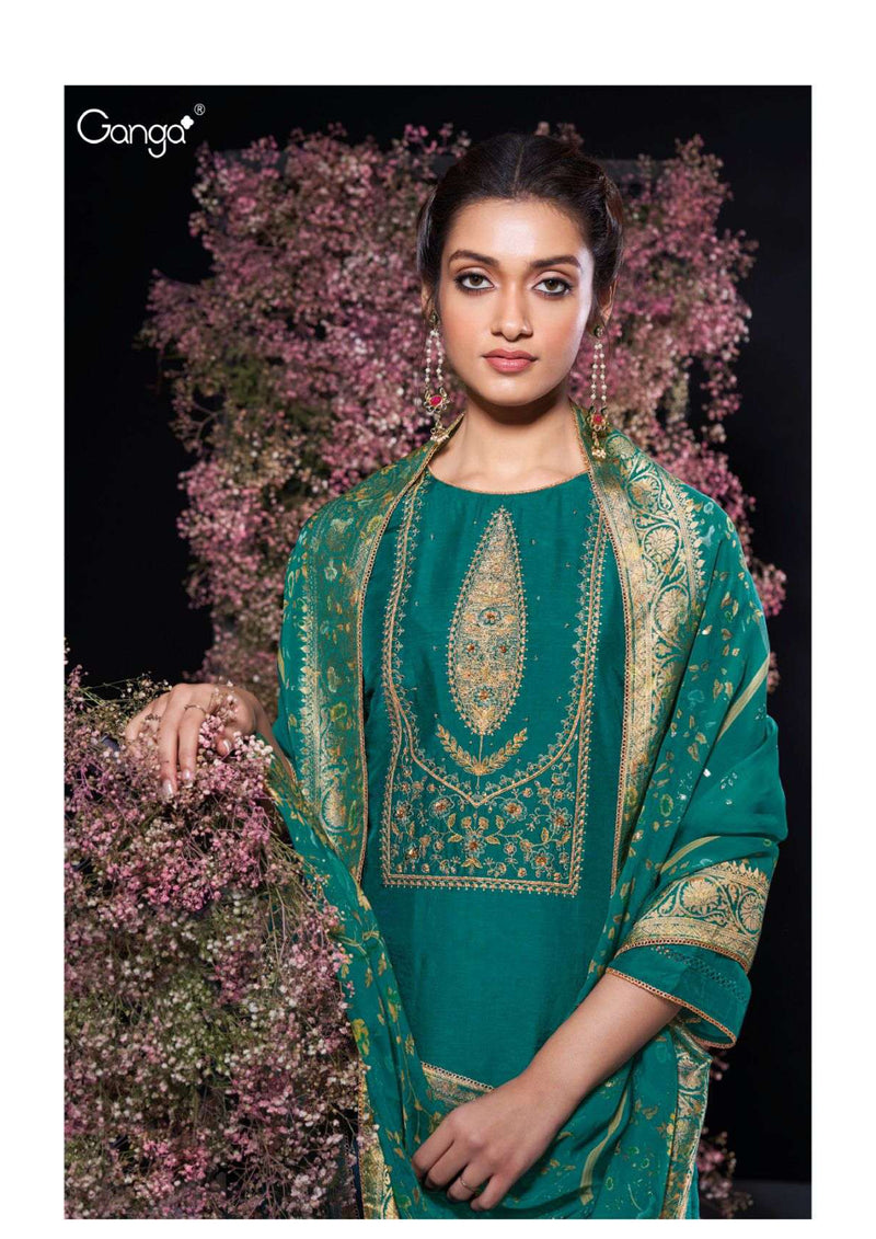 Ganga Fashion Shireen 2872 Bemberg Russian Silk Wedding Wear Salwar Suit