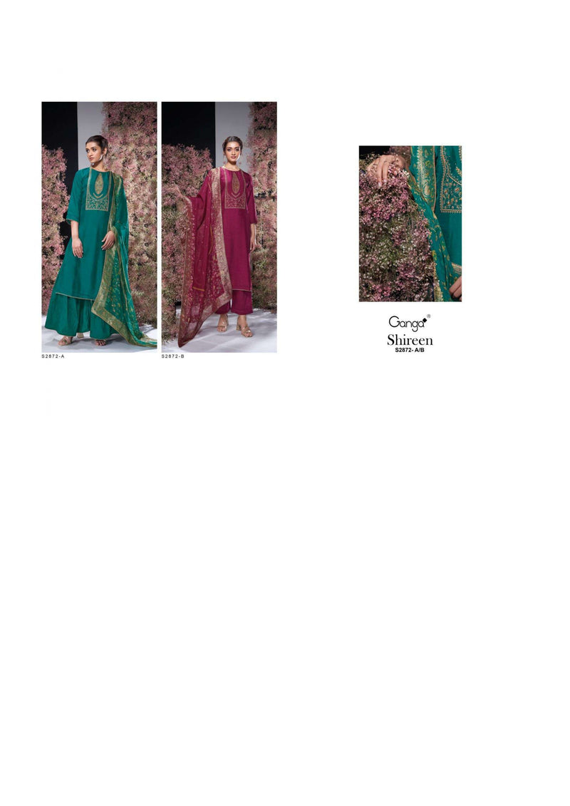 Ganga Fashion Shireen 2872 Bemberg Russian Silk Wedding Wear Salwar Suit
