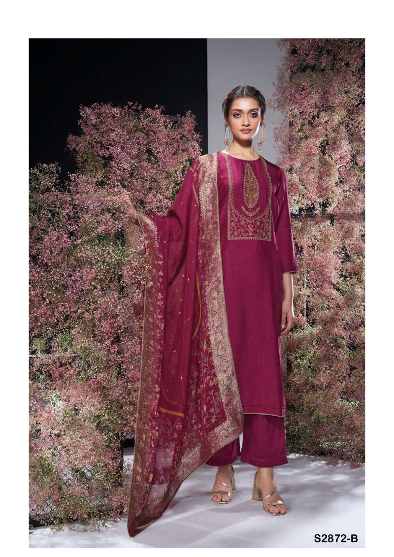 Ganga Fashion Shireen 2872 Bemberg Russian Silk Wedding Wear Salwar Suit