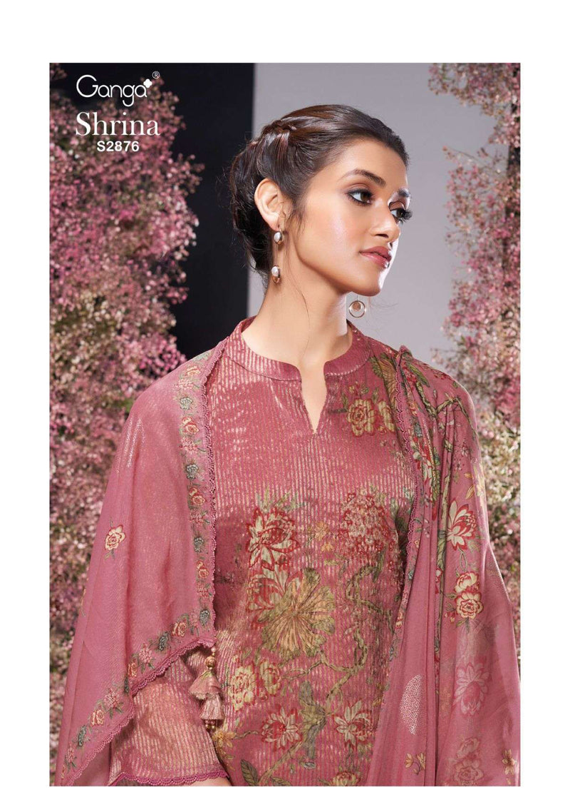 Ganga Fashion Shrina 2876 Organza Jacquard Printed Party Wear Salwar Suit