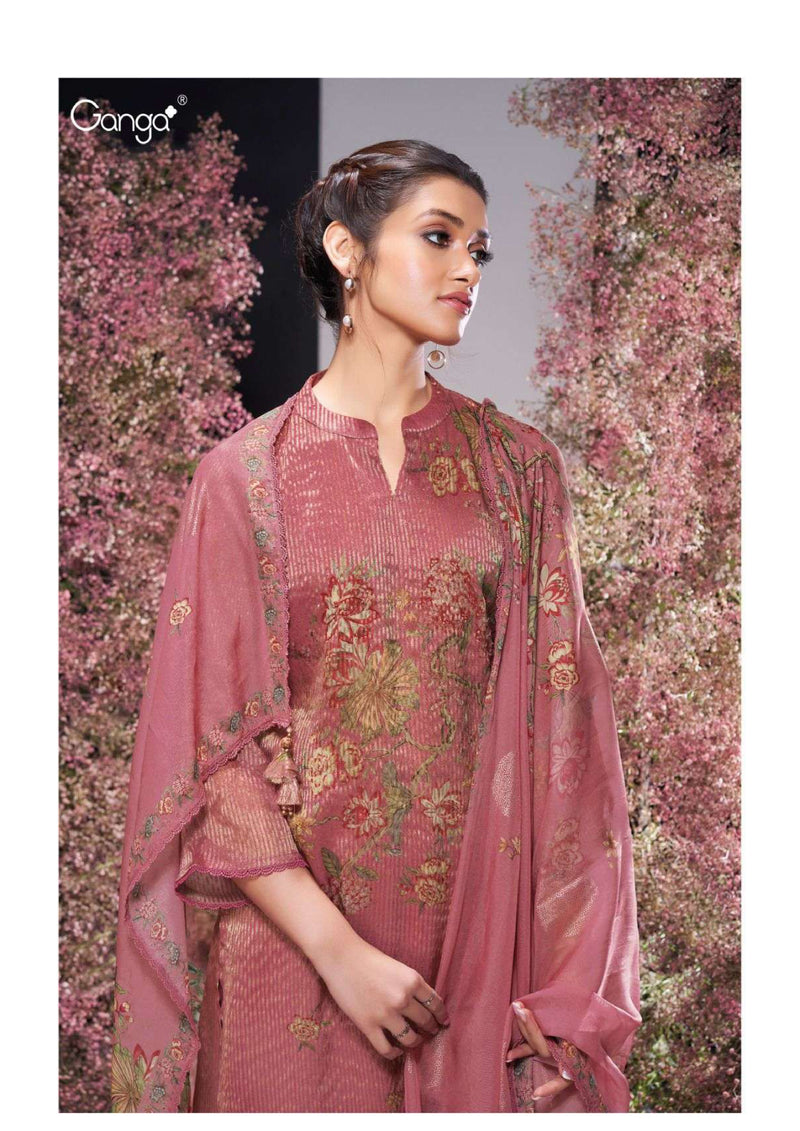 Ganga Fashion Shrina 2876 Organza Jacquard Printed Party Wear Salwar Suit