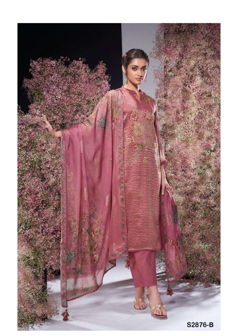 Ganga Fashion Shrina 2876 Organza Jacquard Printed Party Wear Salwar Suit