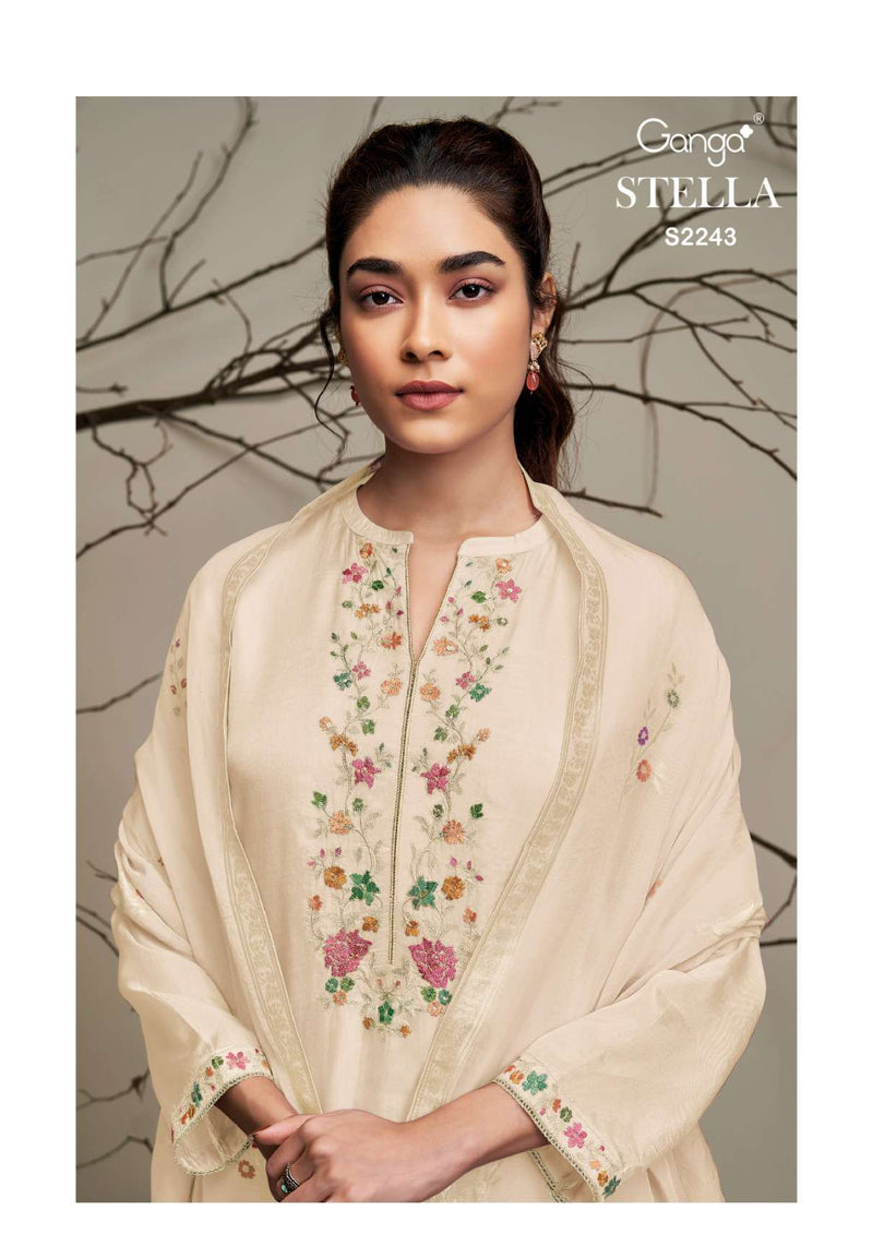 Ganga Fashion Stella 2243 New Silk Embroidery Hand Work Designer Salwar Kameez