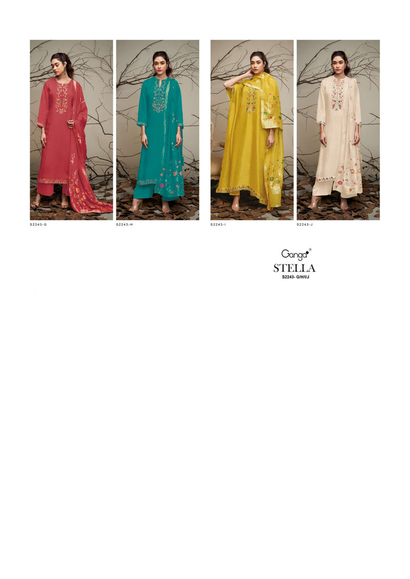 Ganga Fashion Stella 2243 New Silk Embroidery Hand Work Designer Salwar Kameez