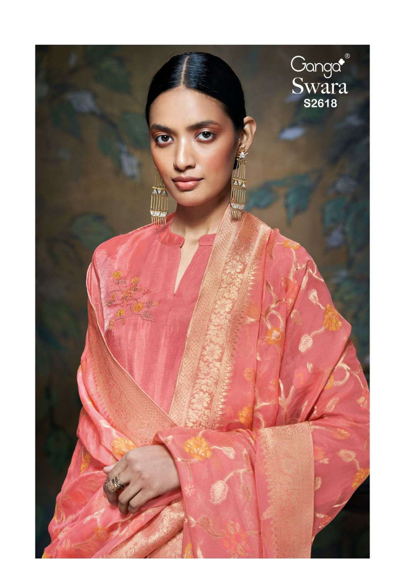 Ganga Fashion Swara 2618 Bemberg Habotai Silk Festival Wear Salwar Suit