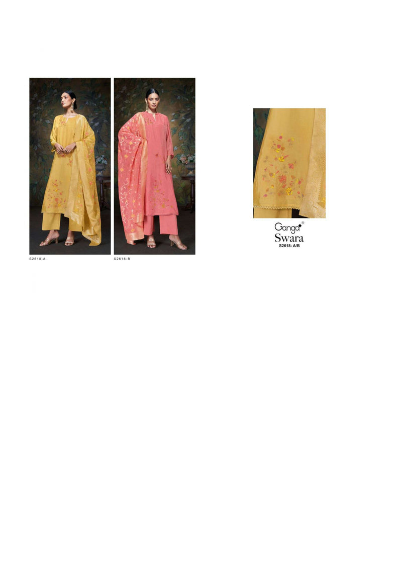 Ganga Fashion Swara 2618 Bemberg Habotai Silk Festival Wear Salwar Suit
