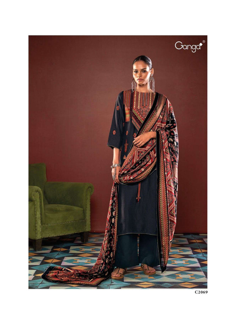 Ganga Fashion Tarini  Bemberg Russian Silk Printed Casual Wear Salwar Kameez