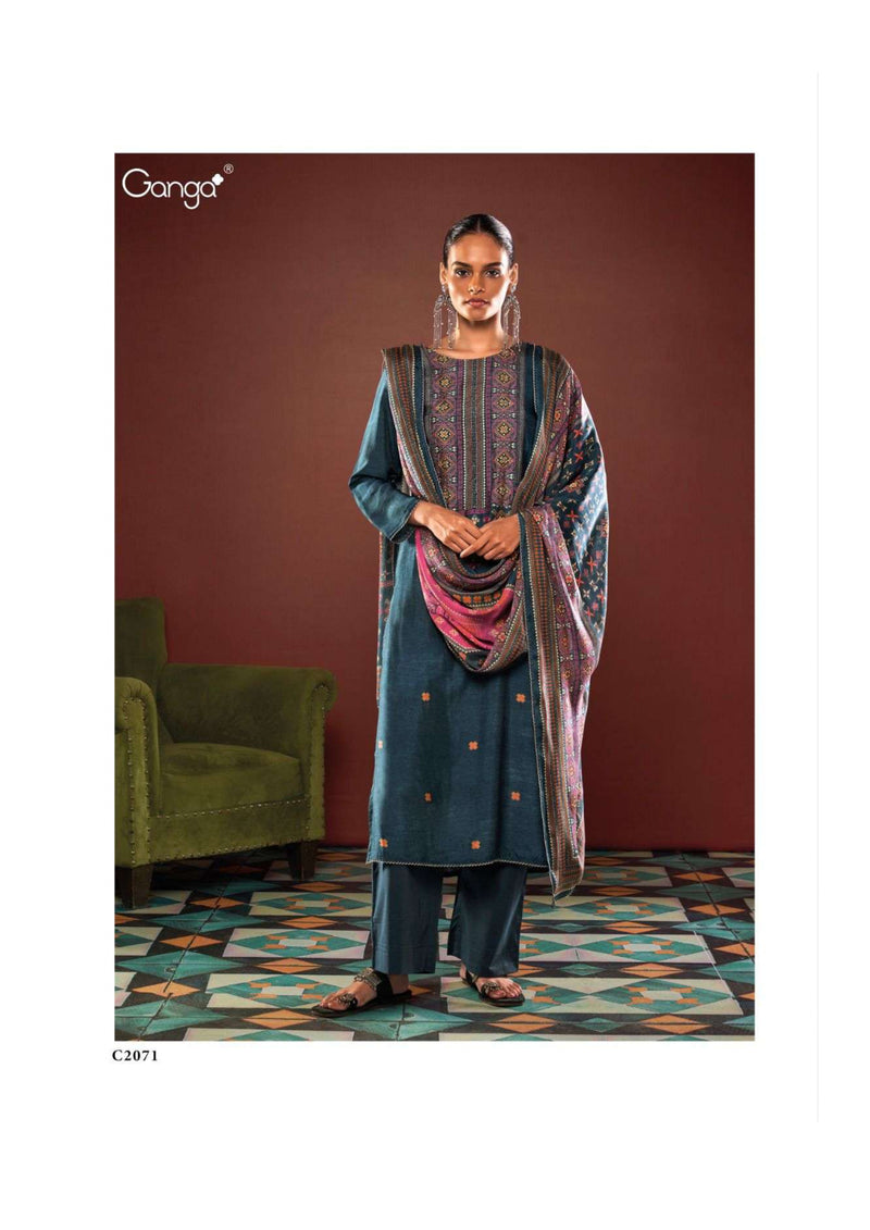 Ganga Fashion Tarini  Bemberg Russian Silk Printed Casual Wear Salwar Kameez