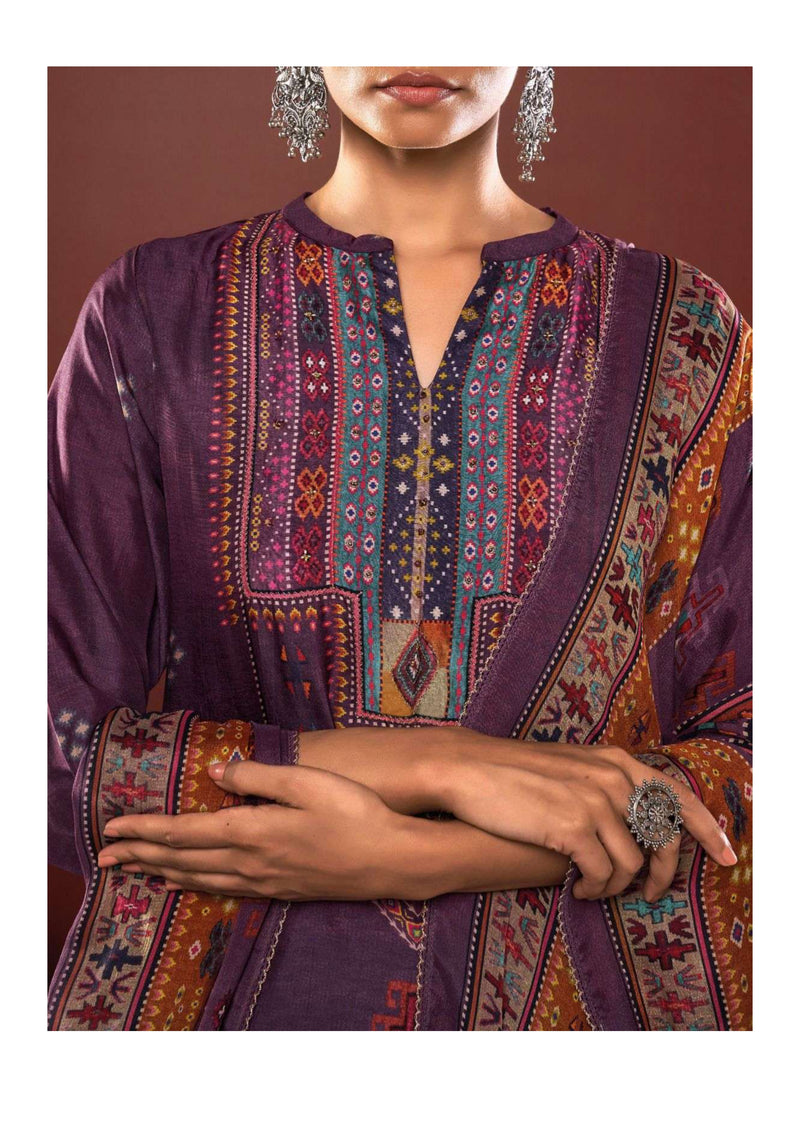 Ganga Fashion Tarini  Bemberg Russian Silk Printed Casual Wear Salwar Kameez