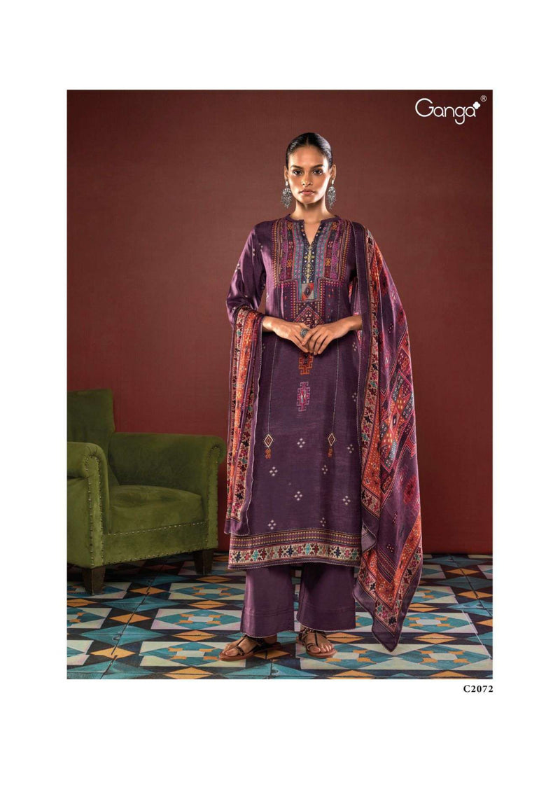 Ganga Fashion Tarini  Bemberg Russian Silk Printed Casual Wear Salwar Kameez