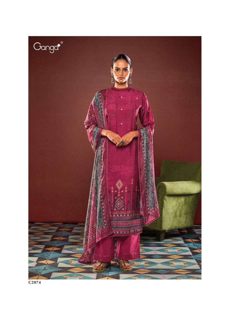 Ganga Fashion Tarini  Bemberg Russian Silk Printed Casual Wear Salwar Kameez