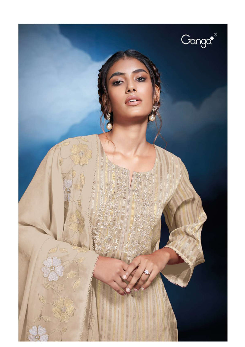 Ganga Fashion Theodora 2470 Organza Embroidery Hand Work Party Wear Salwar Suit