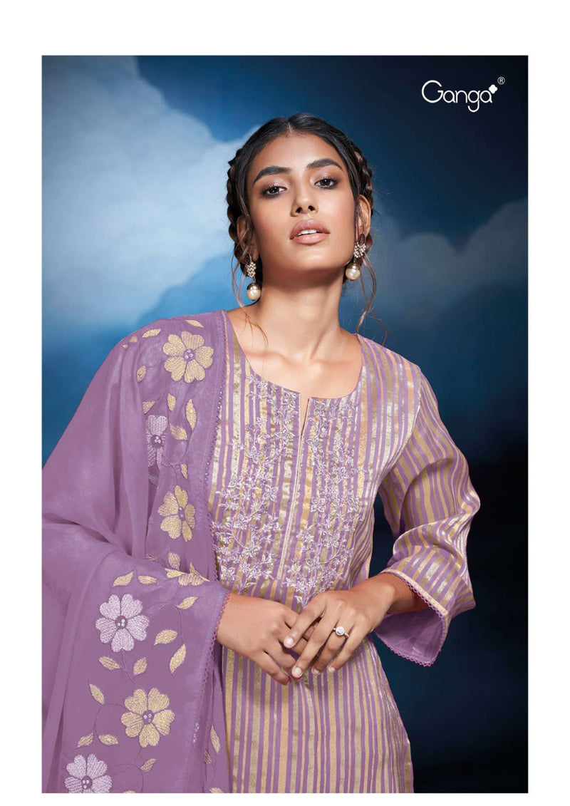 Ganga Fashion Theodora 2470 Organza Embroidery Hand Work Party Wear Salwar Suit