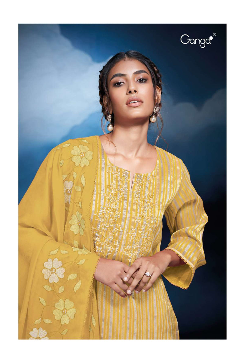 Ganga Fashion Theodora 2470 Organza Embroidery Hand Work Party Wear Salwar Suit