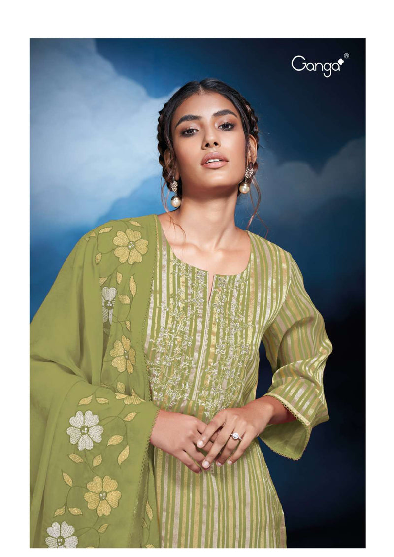 Ganga Fashion Theodora 2470 Organza Embroidery Hand Work Party Wear Salwar Suit