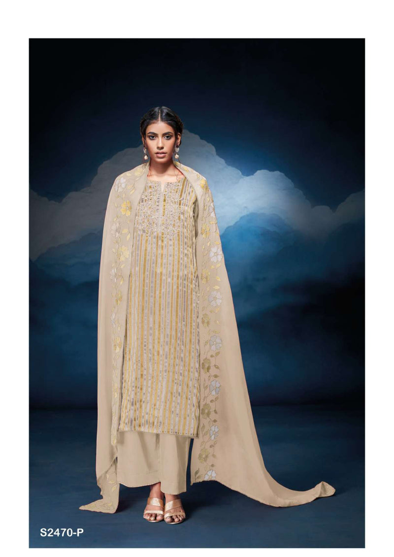 Ganga Fashion Theodora 2470 Organza Embroidery Hand Work Party Wear Salwar Suit