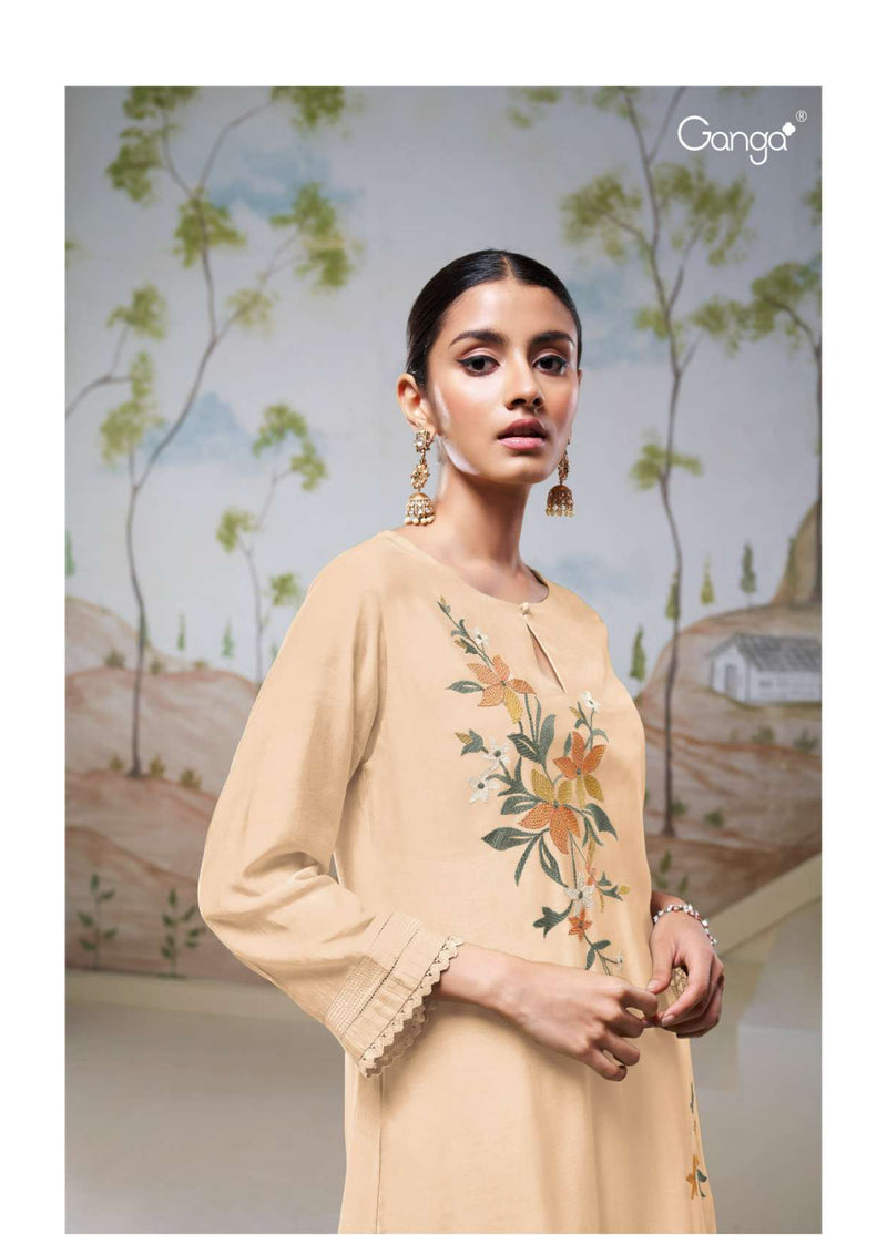 Ganga Fashion Tiya 2616 Silk Solid Colour Embroidery Heavy Salwar Suit