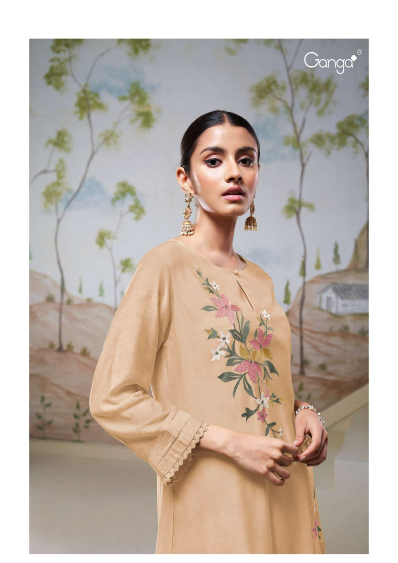 Ganga Fashion Tiya 2616 Silk Solid Colour Embroidery Heavy Salwar Suit
