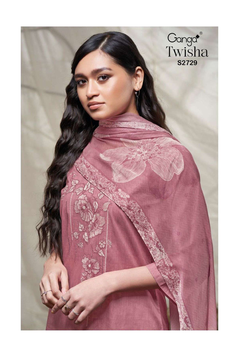 Ganga Fashion Twisha 2729 Cotton Printed Embroidery Designer Salwar Suit