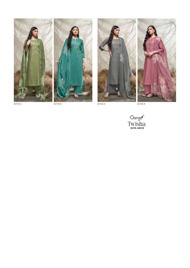 Ganga Fashion Twisha 2729 Cotton Printed Embroidery Designer Salwar Suit