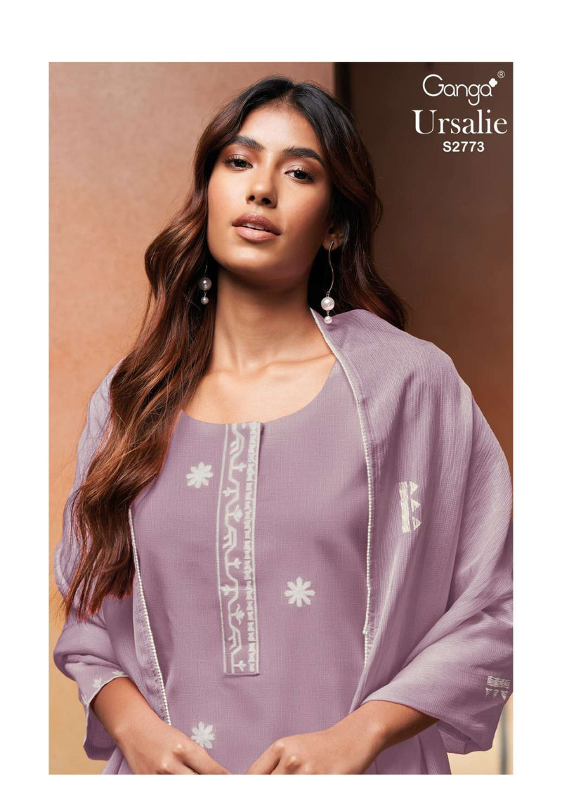 Ganga Fashion Ursalie 2773 Cotton Embroidery Work Designer Salwar Suit