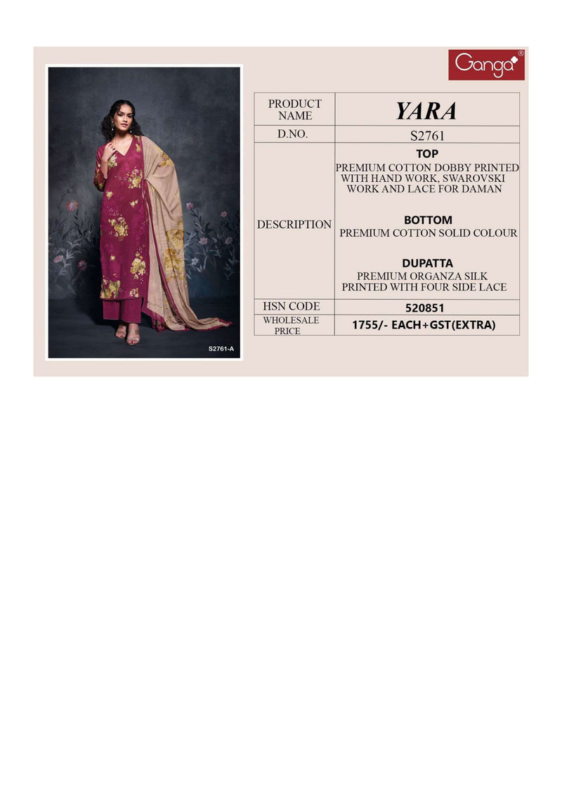 Ganga Fashion Yara 2761 Cotton Printed Fancy Salwar Kameez