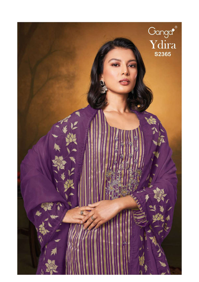 Ganga Fashion Ydira 2365 New Organza Embroidery Hand Work Party Wear Salwar Suit