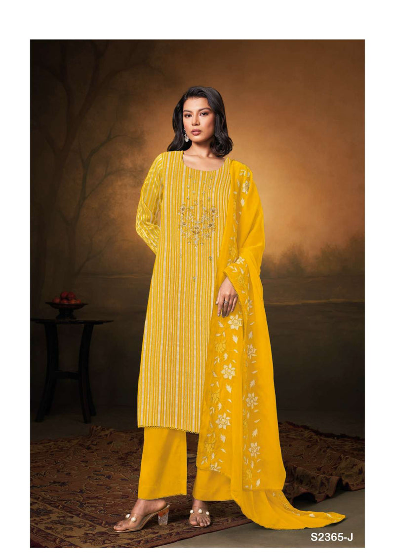 Ganga Fashion Ydira 2365 New Organza Embroidery Hand Work Party Wear Salwar Suit
