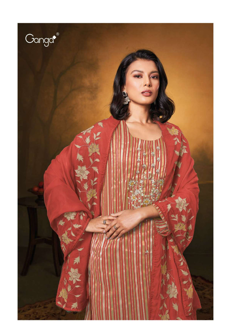 Ganga Fashion Ydira 2365 New Organza Embroidery Hand Work Party Wear Salwar Suit
