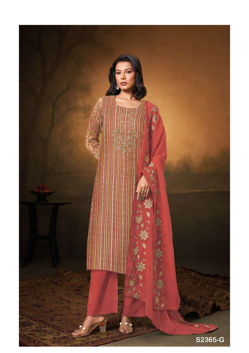 Ganga Fashion Ydira 2365 New Organza Embroidery Hand Work Party Wear Salwar Suit