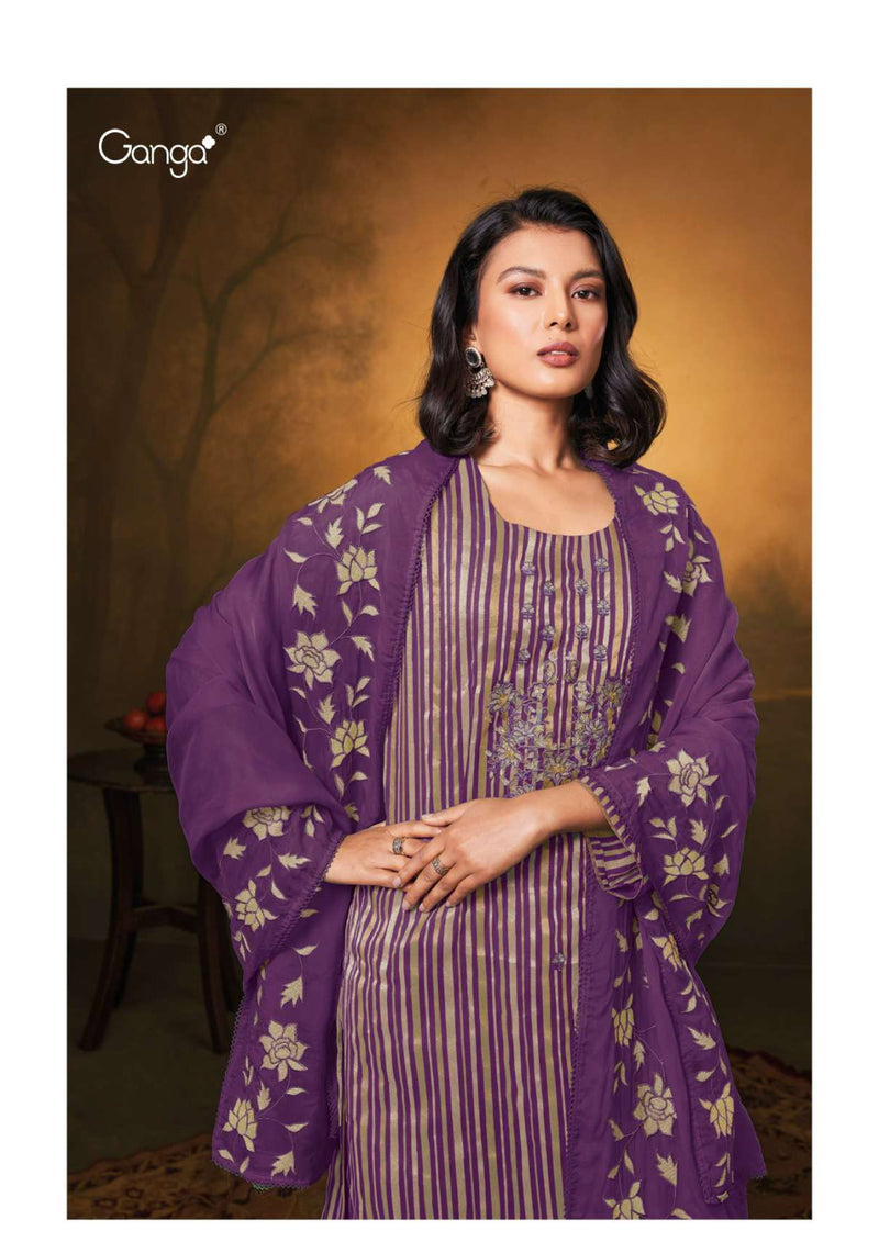 Ganga Fashion Ydira 2365 New Organza Embroidery Hand Work Party Wear Salwar Suit