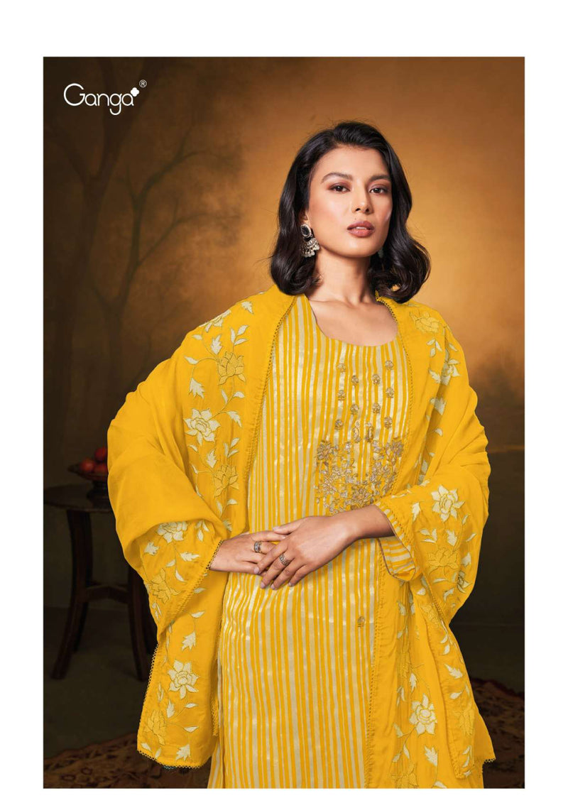 Ganga Fashion Ydira 2365 New Organza Embroidery Hand Work Party Wear Salwar Suit