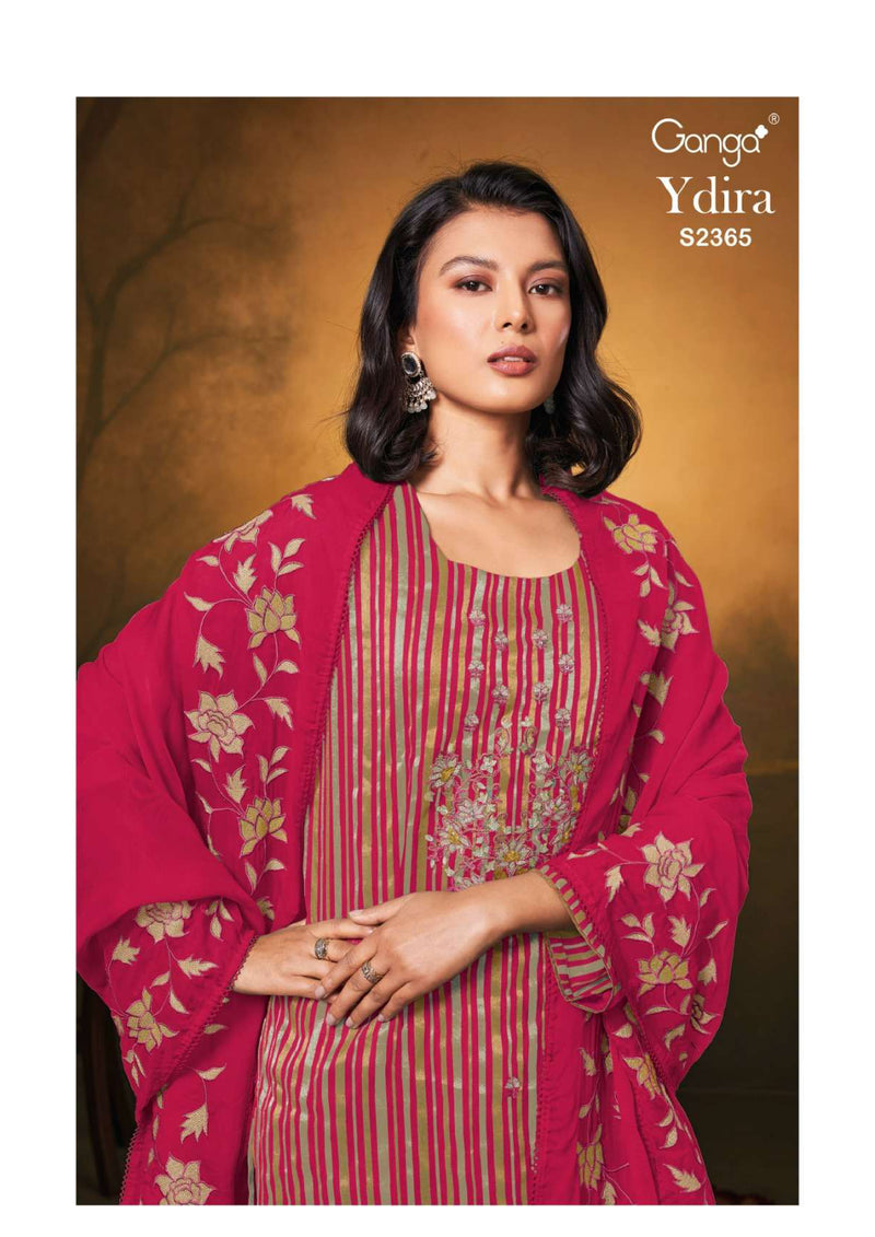 Ganga Fashion Ydira 2365 Organza Pattern Embroidery Hand Work Party Wear Salwar Suit