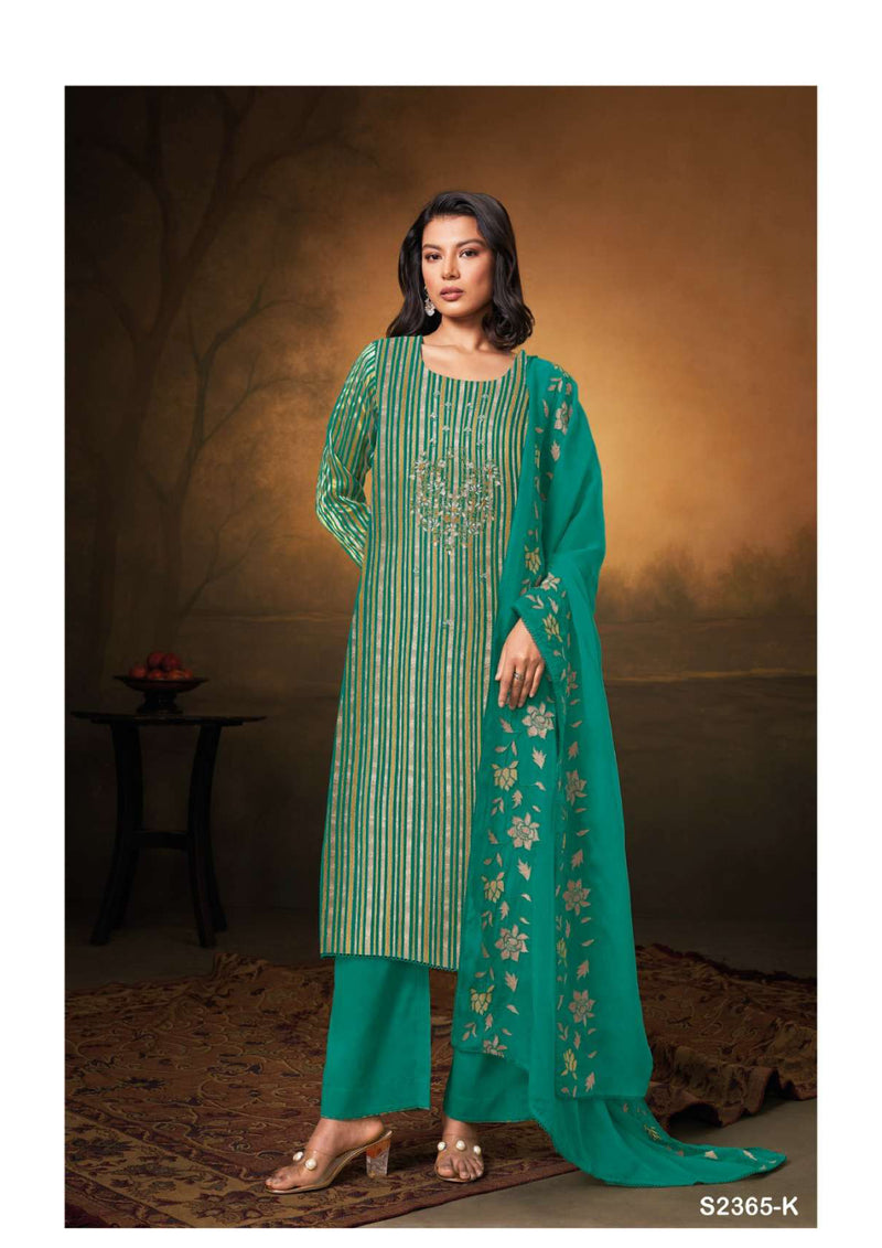 Ganga Fashion Ydira 2365 Organza Pattern Embroidery Hand Work Party Wear Salwar Suit