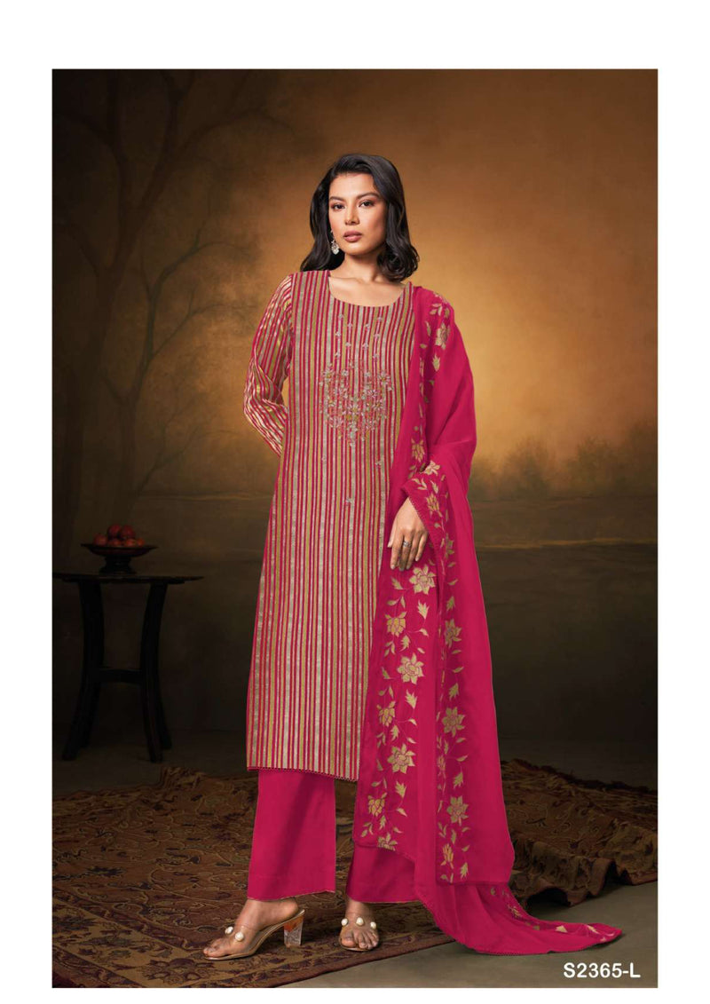 Ganga Fashion Ydira 2365 Organza Pattern Embroidery Hand Work Party Wear Salwar Suit